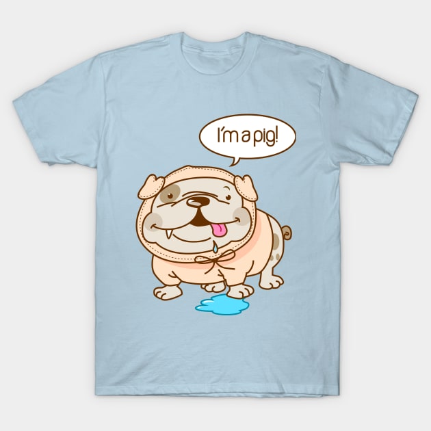 Bulldog - pig T-Shirt by ilaamen